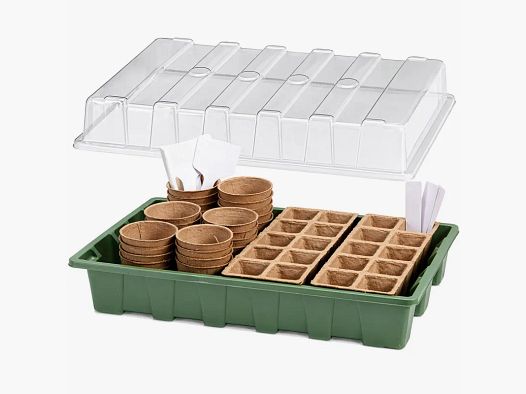 Seedling Starter Kit 67 pieces - Trays, pots, and labels included