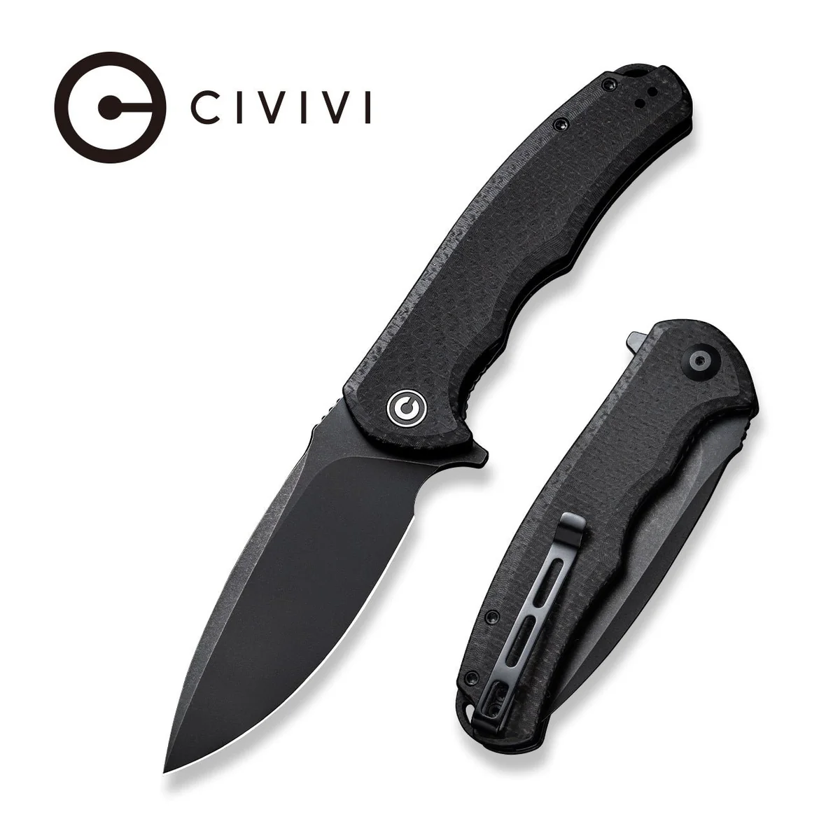 Nóż składany Civivi Praxis micarta, czarny, stal 9Cr18MoV w etui 57-59 hrc