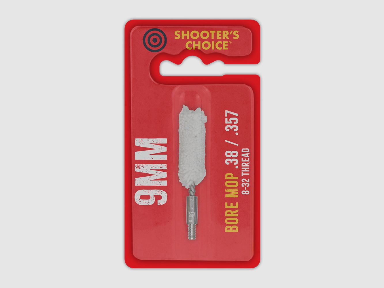 Mop per canna Shooter's Choice 9 mm / .38 / .357 Cotone 2" – 8-32 (SHF-2M38)