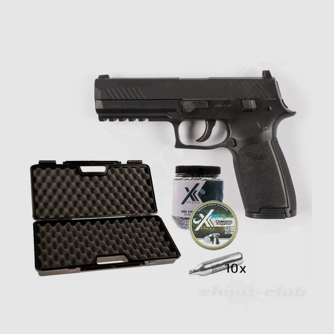 Sig Sauer	 P320 CO2 Pistole BlowBack 4,5mm Diabolos / BB Kofferset