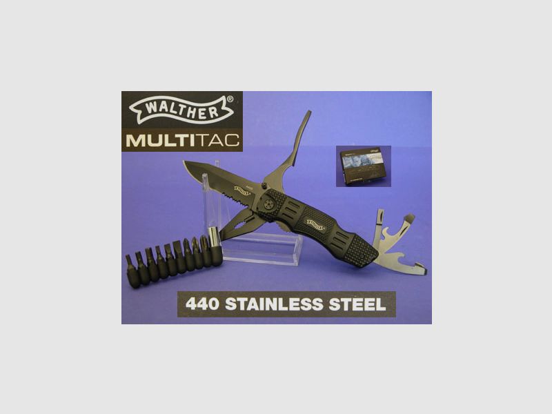 COLTELLO MULTI TAC WALTHER a una mano