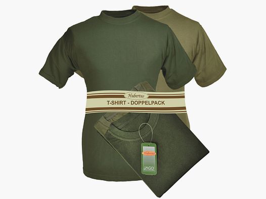 Hubertus T-Shirt Doppelpack Oliv / Schilf