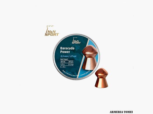 H & N – BARACUDA POWER 5,5MM/.22 CAL 21.14 GR CONF. 200 PZ.