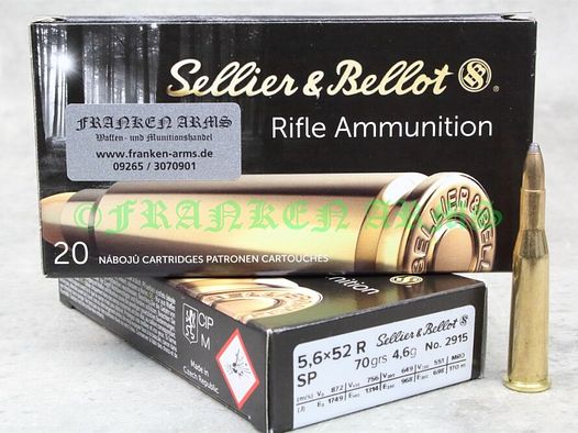 Sellier&Bellot	 5,6x52R 70gr. 4,6g 20 Stück Staffelpreise