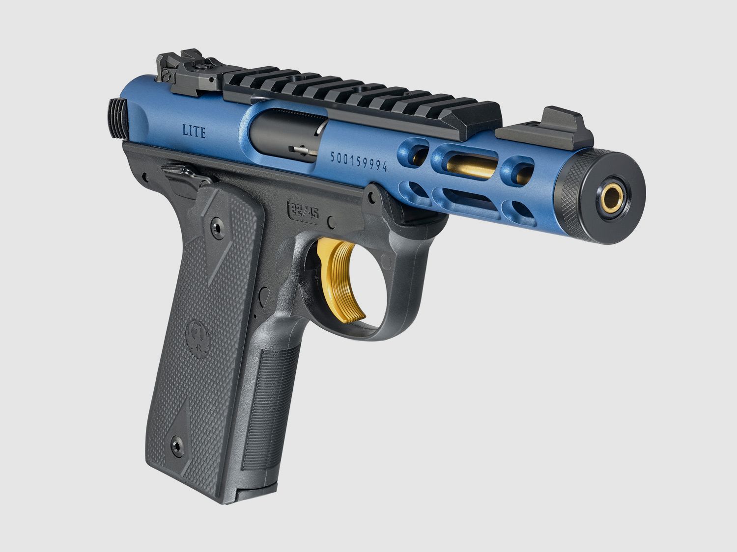 Ruger Mark IV 22/45 Lite .22 LR, 4.40" 1/2"x28, Picatinny, adjustable rear sight, Cobalt Kinetic Slate Anodized