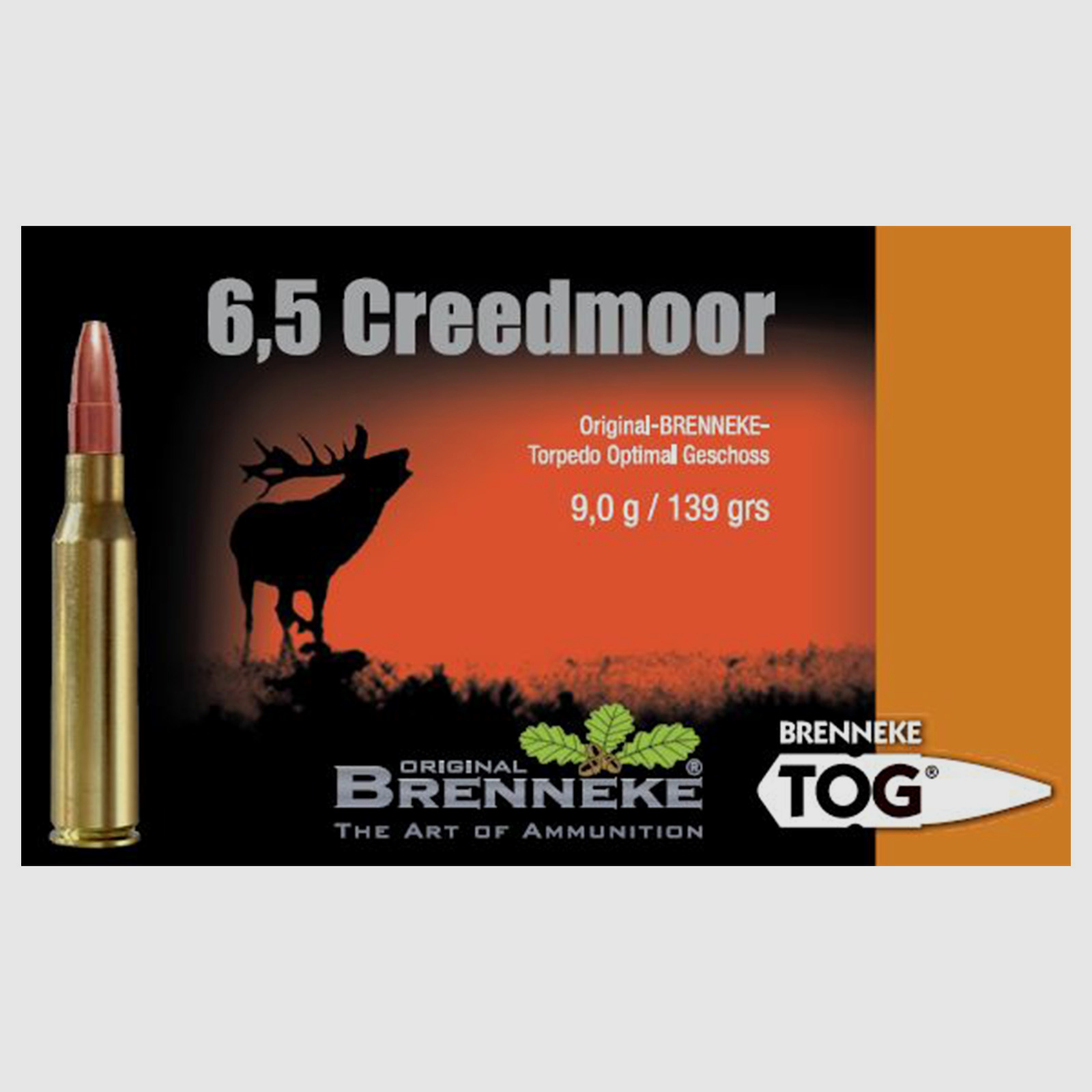 Brenneke 6,5mm Creedmoor 139GR TOG 20 cartouches