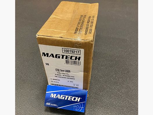 Magtech 9mm Para 124grs - 1000 stuks / 50 verpakt