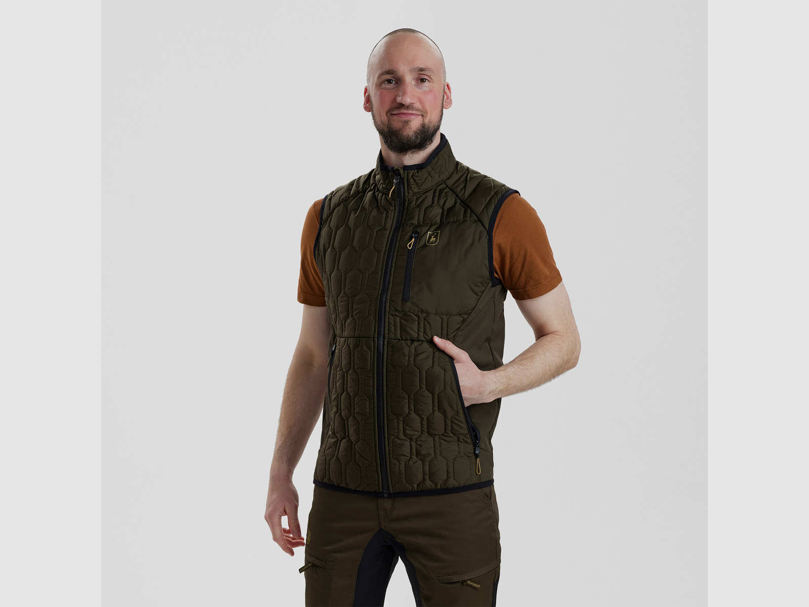 Mossdale pikowana kamizelka - Forest Green - Rozmiar: L