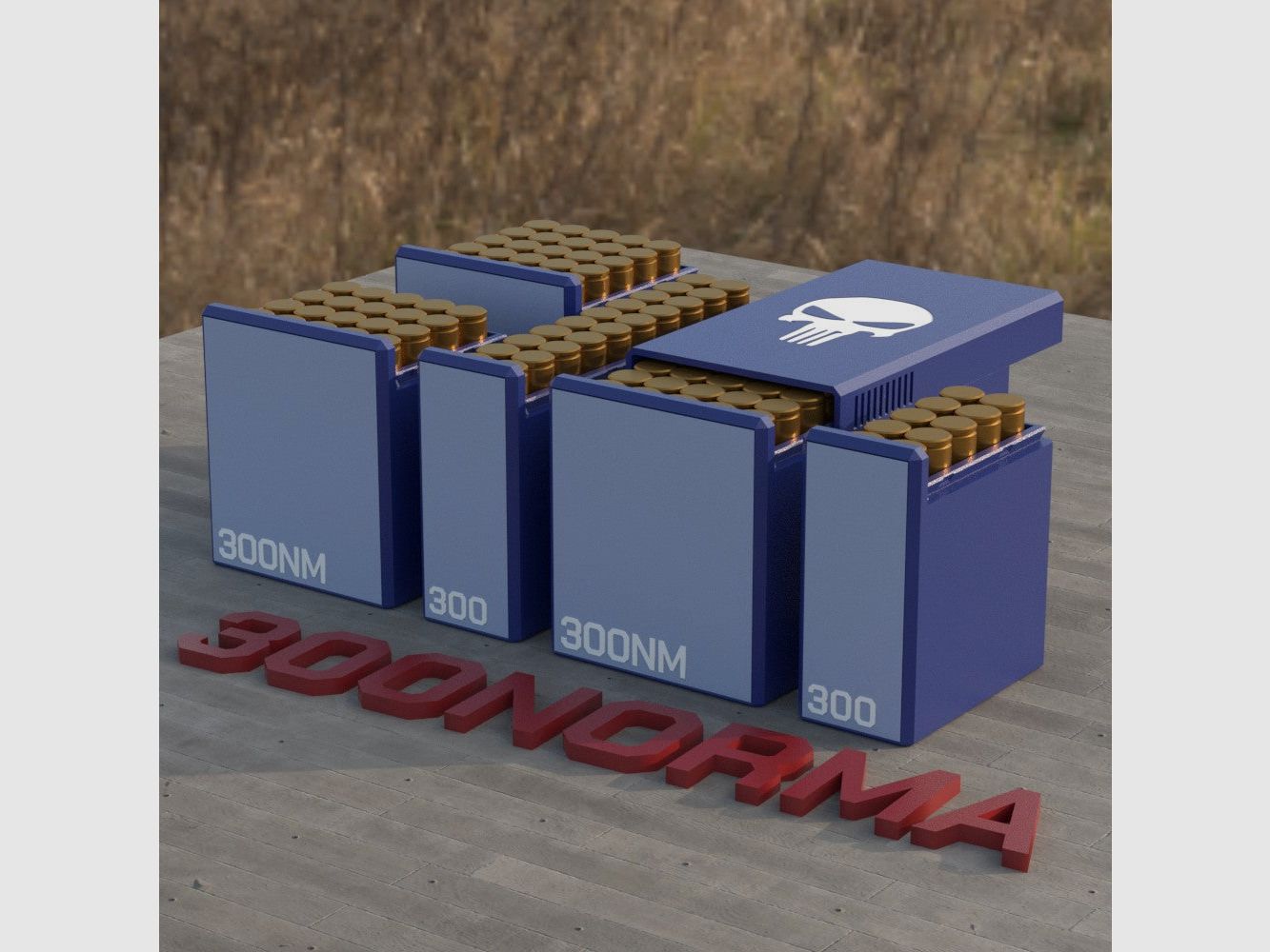 Filamelt Munitionsbox / Ammo Box .300 Norma Magnum – Patronenbox für 50 Schuss, Made in Germany