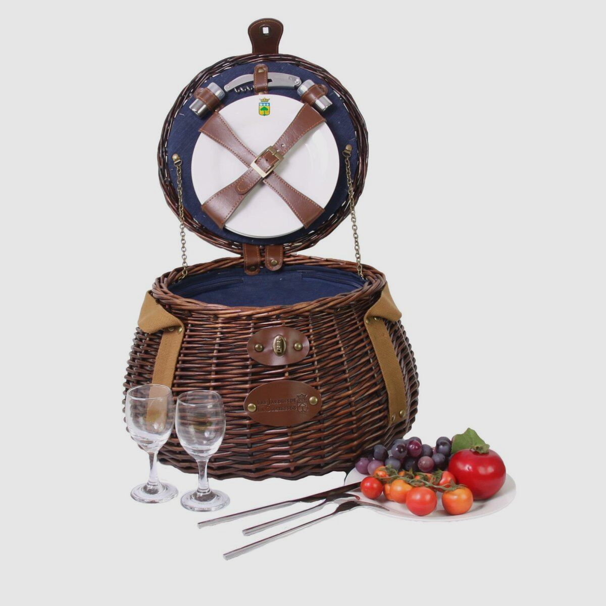 Lovergreen Picknick Motiv Picknickkorb rund fr zwei PersonenTuilerien