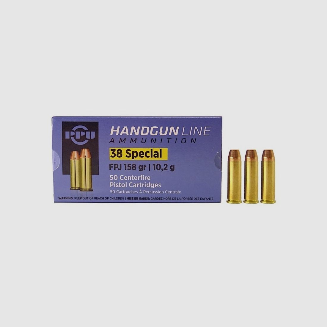 Munitions PPU cal. .38 Special FPJ 10,2 g / 158 gr