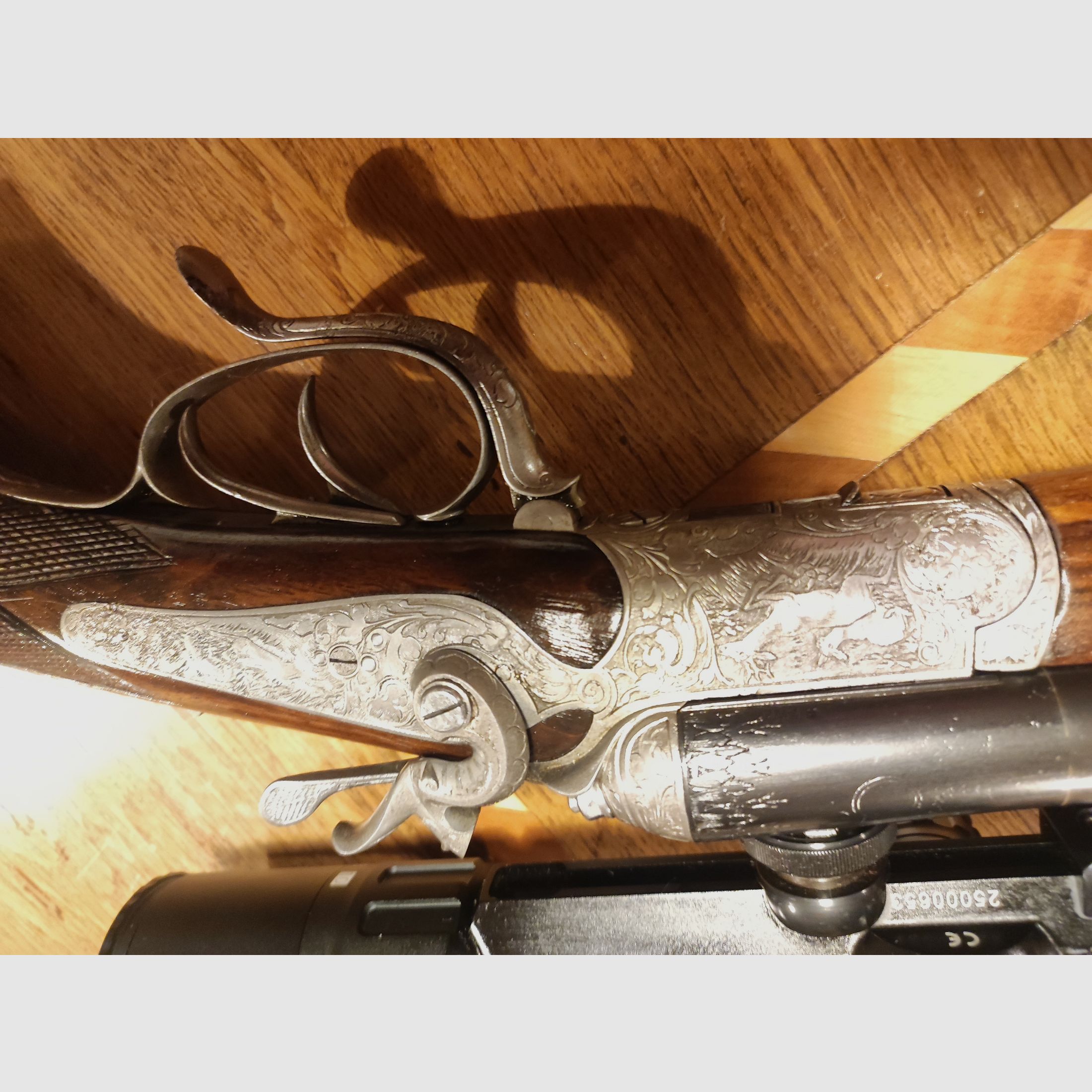 Neuwertiger Ferlacher Drilling 5,6x50R Mag 16/70 Hahndrilling Rouxverschluss kein Krieghoff Blaser Merkel Nimrod Suhl Simson Collath