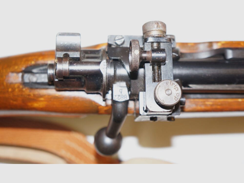 Fusil à répétition Mauser Werke Oberndorf a.N., fusil de match byf42 Mauser K98k avec canon de match long et dioptre, tunnel avant 6,5x55SE