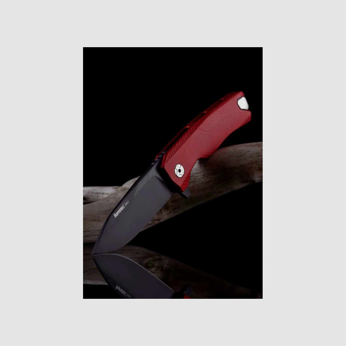 Lionsteel ROK Aluminium Taschenmesser, rot, schwarz