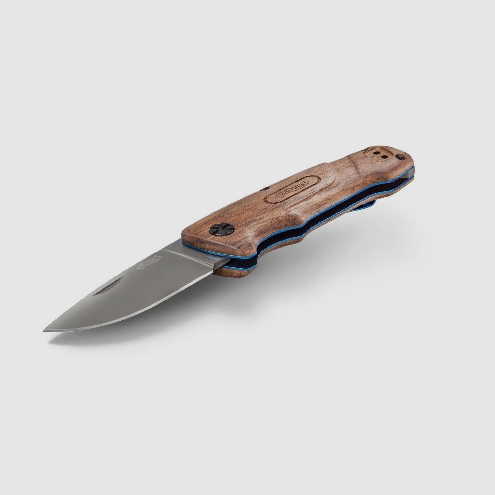 Walther Klappmesser BKW2, Blue Wood Knive Nr. 2, 440er Stahl