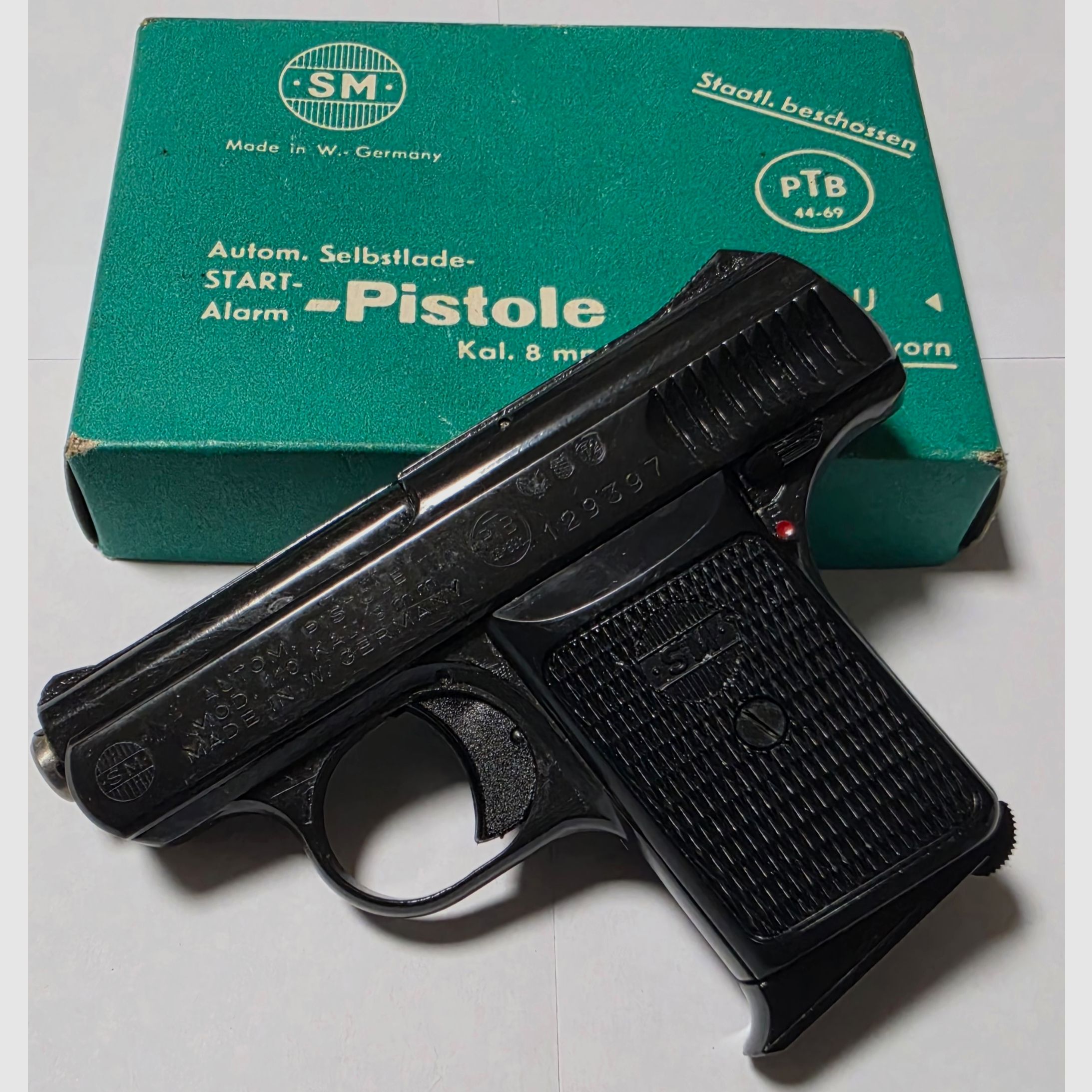 Selten SM MOD 110 PTB 44-69b pistola de bolsillo 8mm K de fogueo, imagen 2 de 3