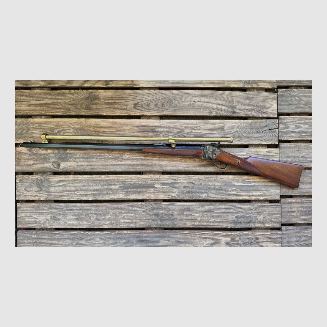 Pedersoli Sharps Sporting Rifle 45 70 met Messingscope Zeldzaam !!! .45-70Gov