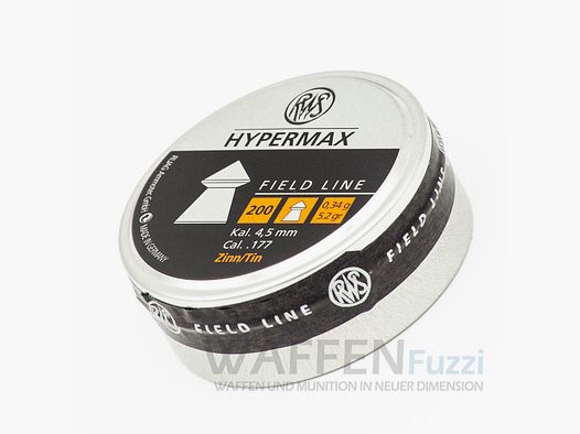 RWS Hypermax plombs en étain sans plomb 200 pcs. 4,5 mm Diabolo