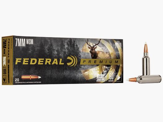 Federal Premium Nosler AccuBond 7mm WSM 160GR 20 Patronen