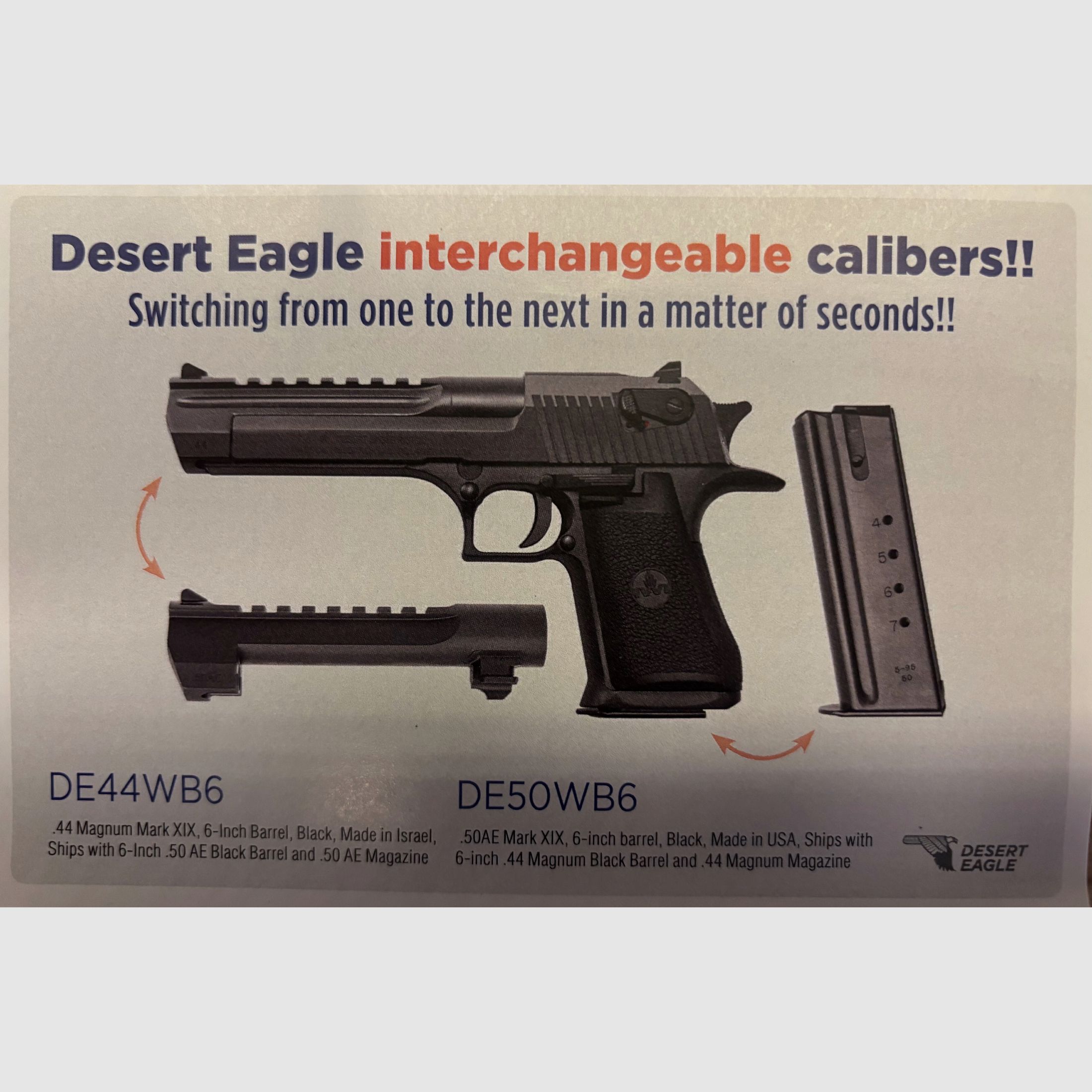 Magnum Research/IMI Desert Eagle Mark XIX .50AE inkl. Wechsellauf .44mag