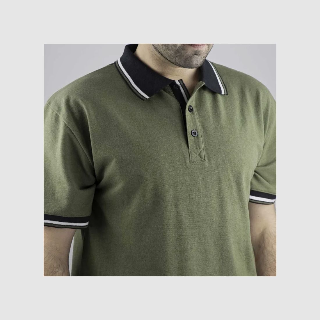 Elegantes Kurzarm-Polo Lewis aus Baumwolle und Polyester in Grün, Größe S bis 3XL, Bild 8 von 12