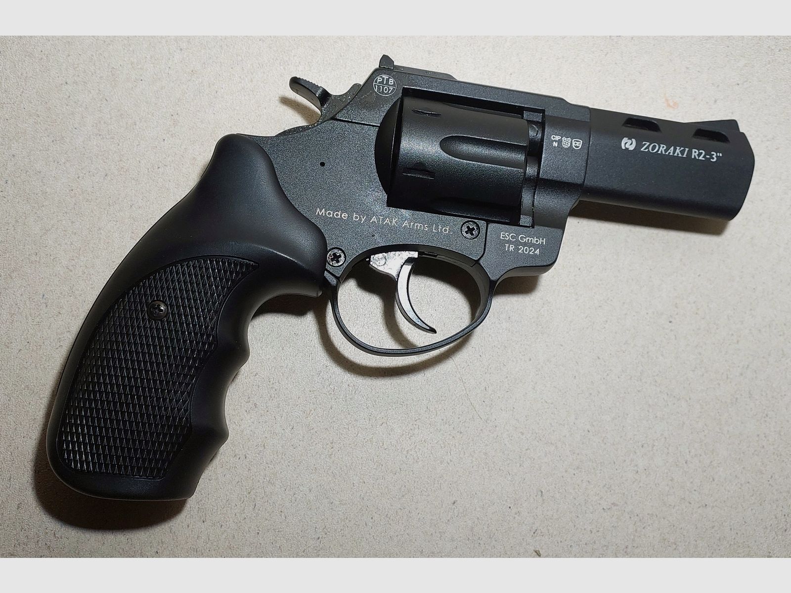 Zoraki R2 3 Zoll Schreckschuss Revolver (PTB 1107) Kal. 9mm R.K. schwarz - NEUWERTIG!