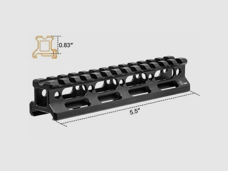 RAIL PICANTINNY UTG SUPER SLIM 140mm VERSCHILLENDE HOOGTES, afbeelding 4 van 8