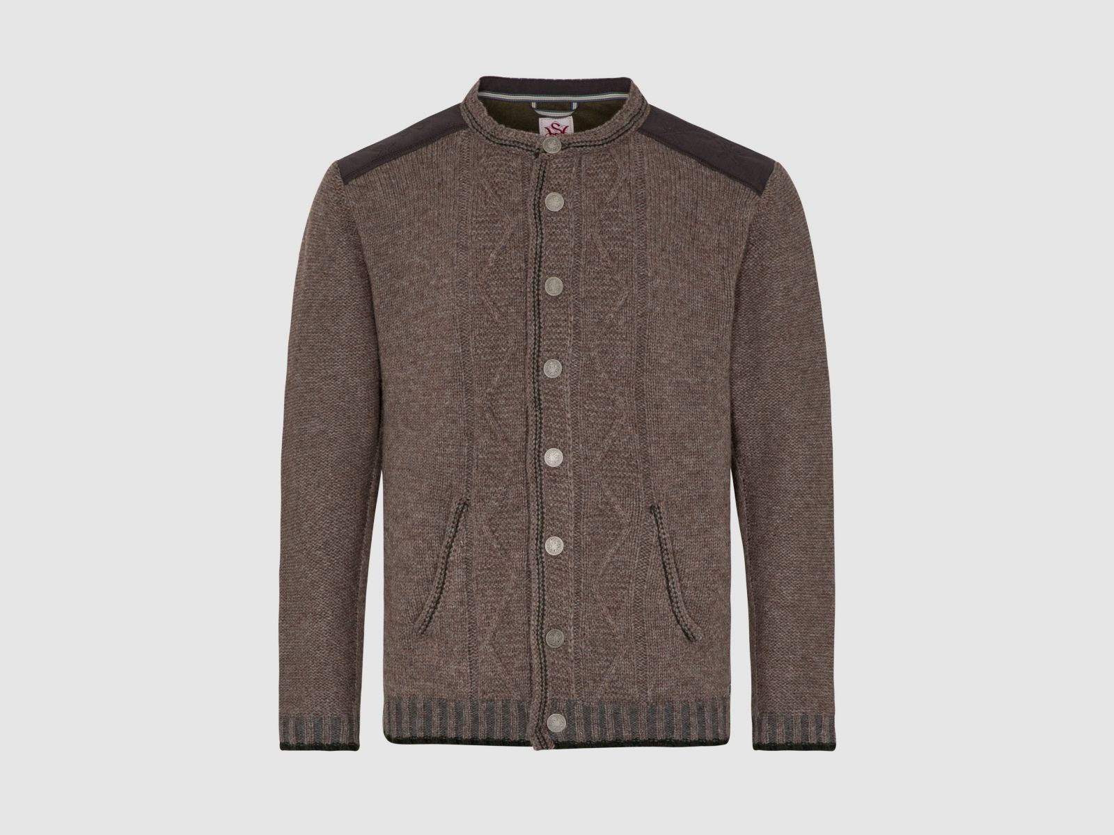 SPIETH & WENSKY Strickjacke Herren Braunmelange