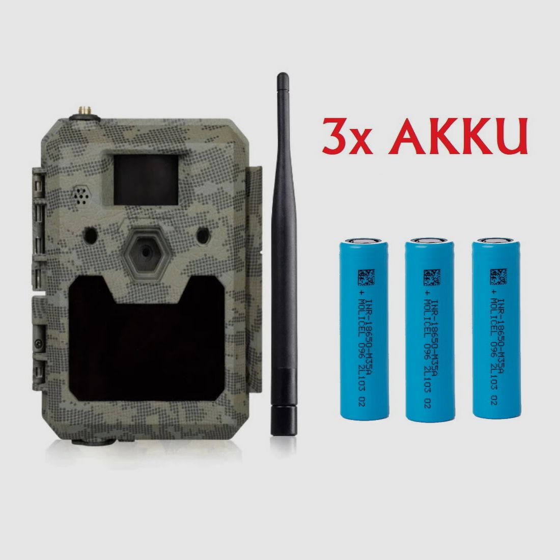 ICU CLOM Cam 5 Funk Wildkamera 4G LTE im Bundle mit 3x Akku 18650