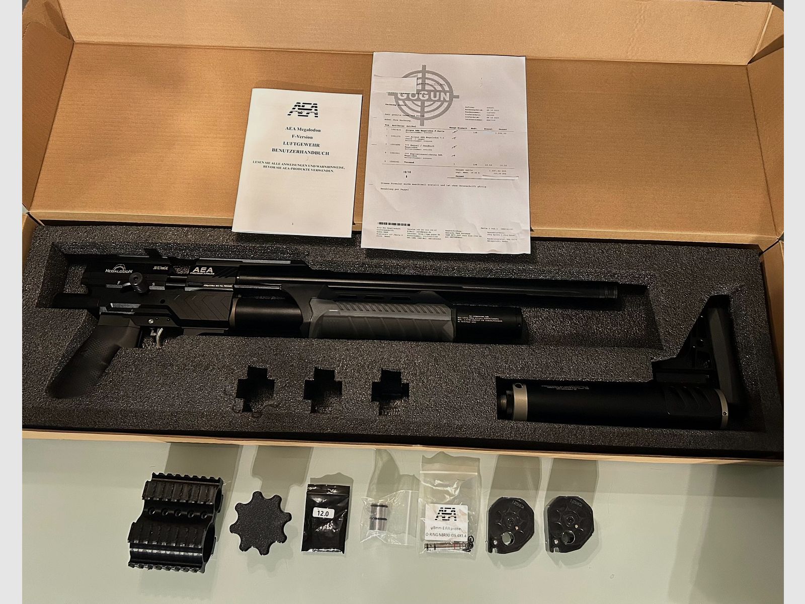 New AEA Megalodon F 7.5 Joule in Opv with invoice + accessories, immediately available!