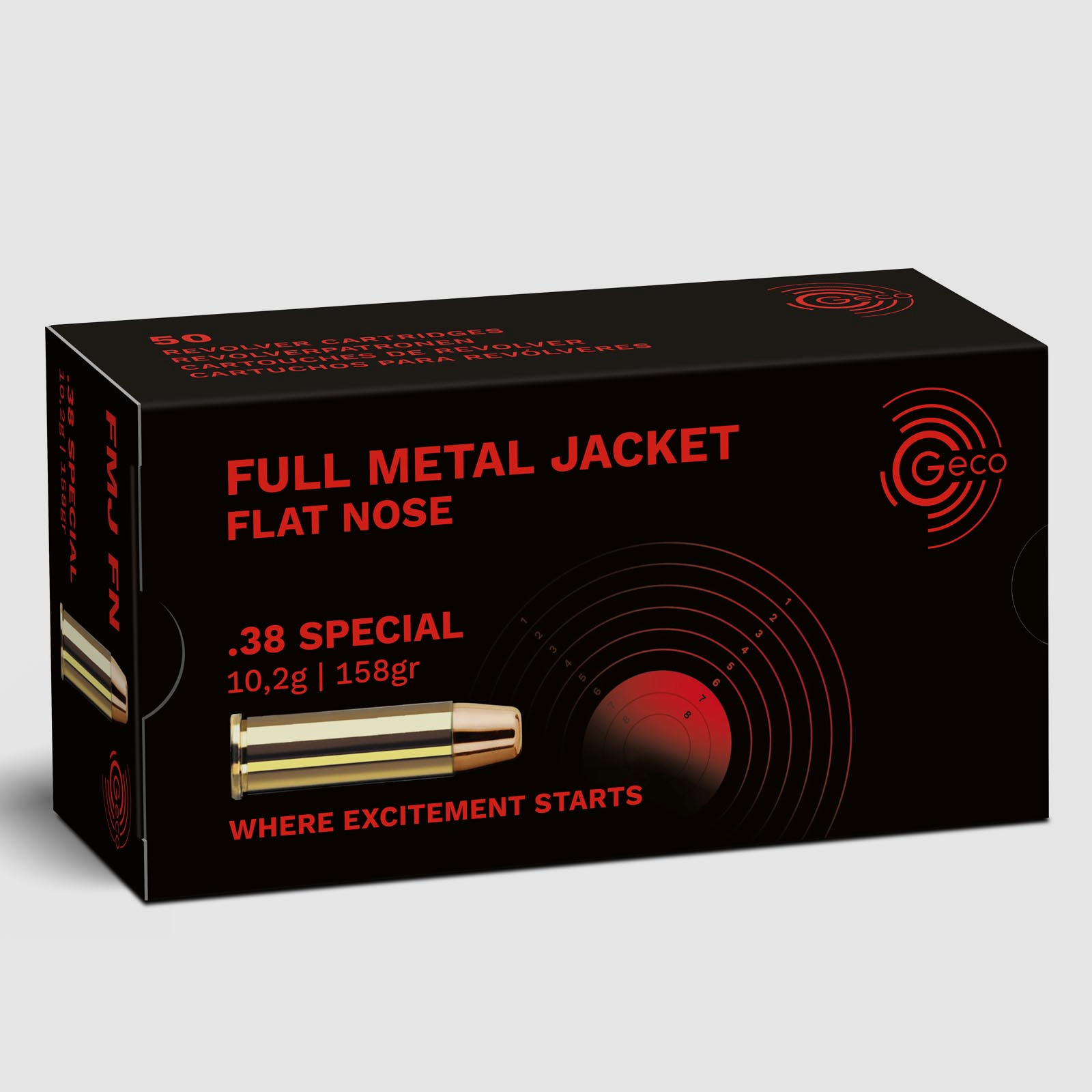 Geco .38Special Vollmantel-Fl. 10,2g - 158gr