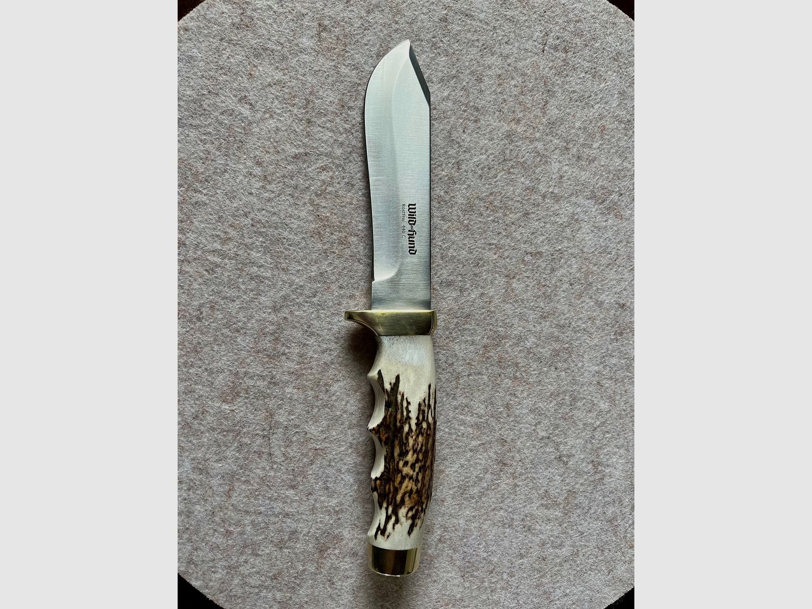 Jagdmesser Wild und Hund Jubiläumsedition Waidblatt Rüdemann mit Lederscheide (Neuwertig)
