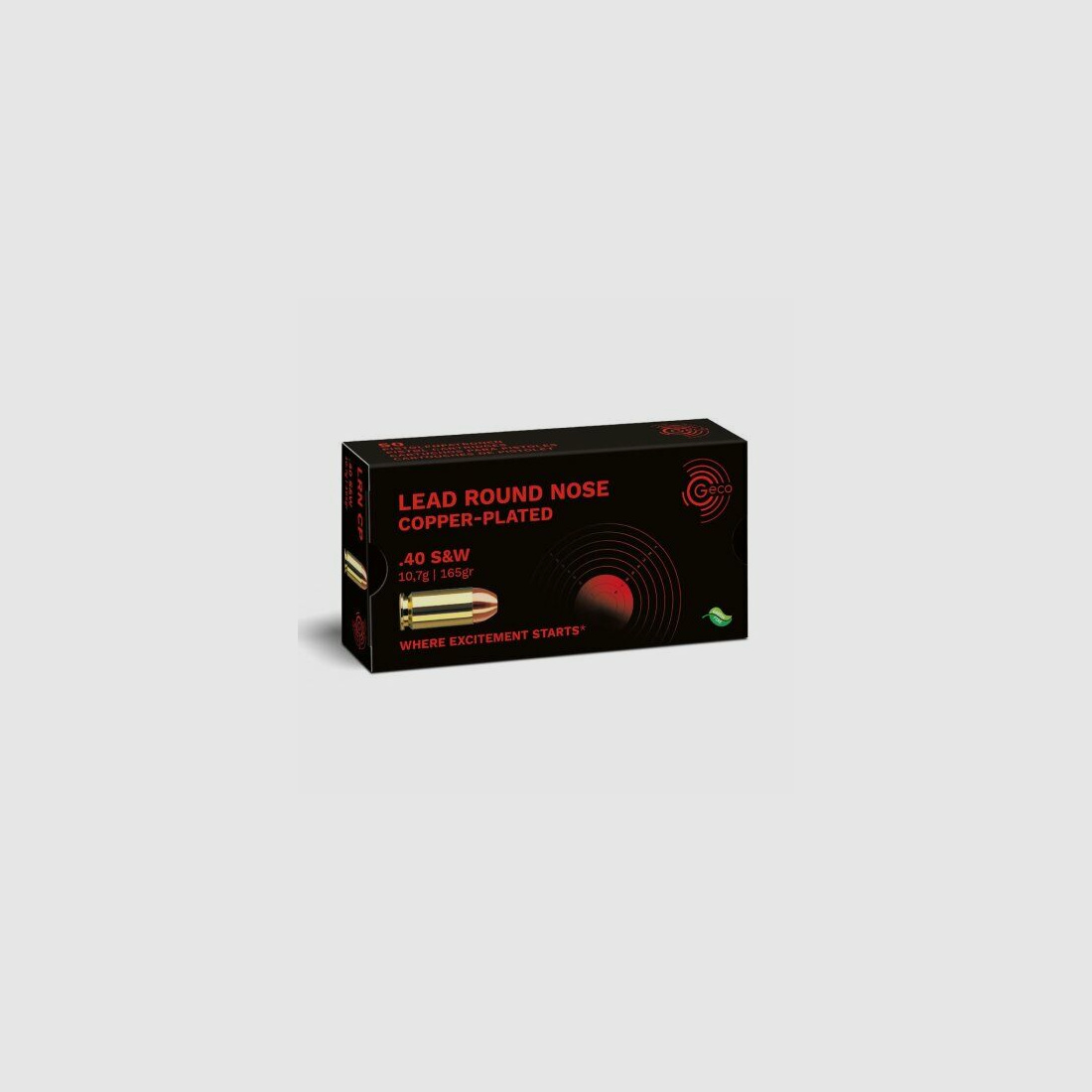 GECO .40 S&W Lead Round Nose, copper-plated 10.7g/165gr