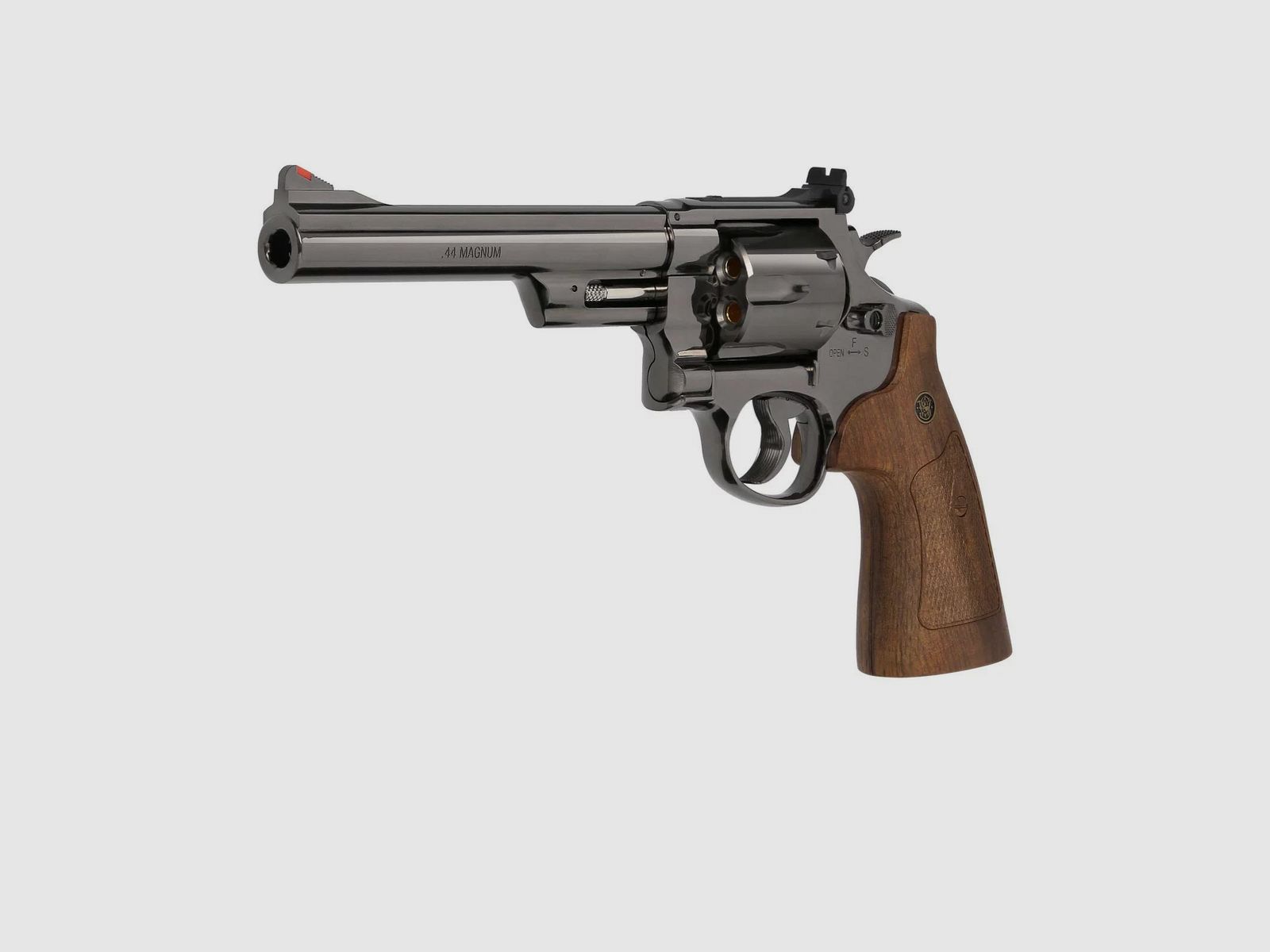 Luftpistolenset Smith & Wesson M29 6,5 Zoll Hochglanzbrüniert Co2-Revolver Kaliber 4,5 mm BB (P18)