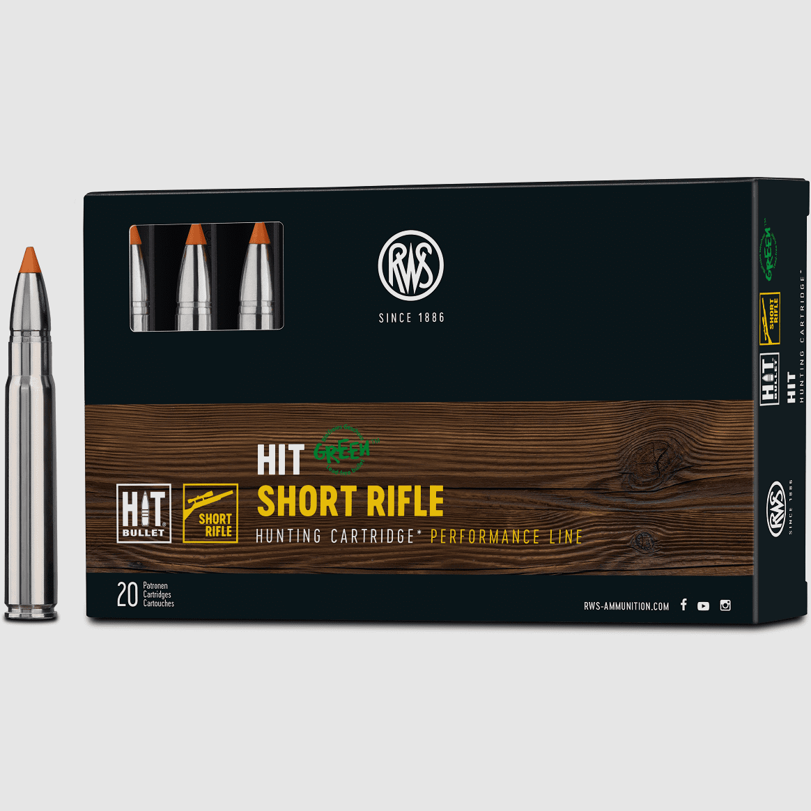 RWS 9.3x62 Hit Short Barrel 250 gr. - 20 pcs.