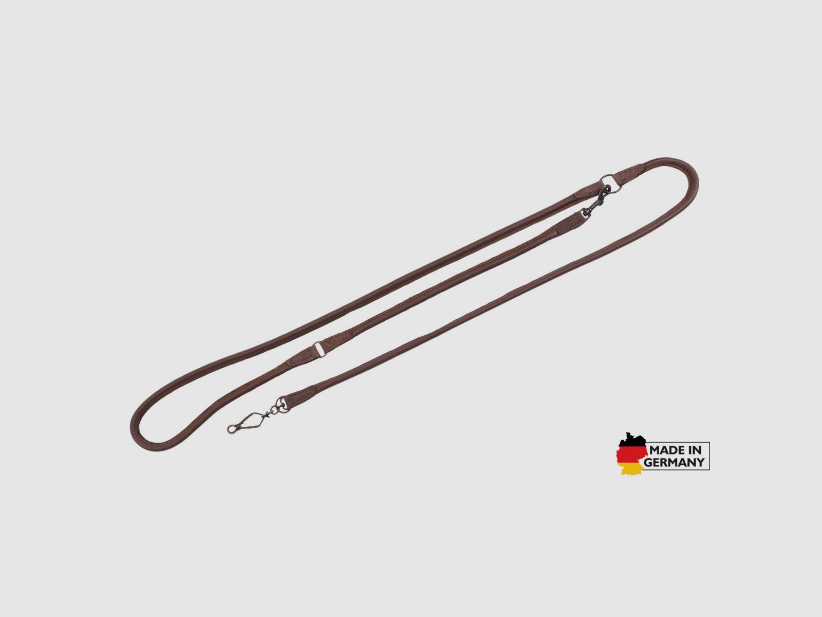 Shoulder strap made of elk leather, round stitched, 1.85m