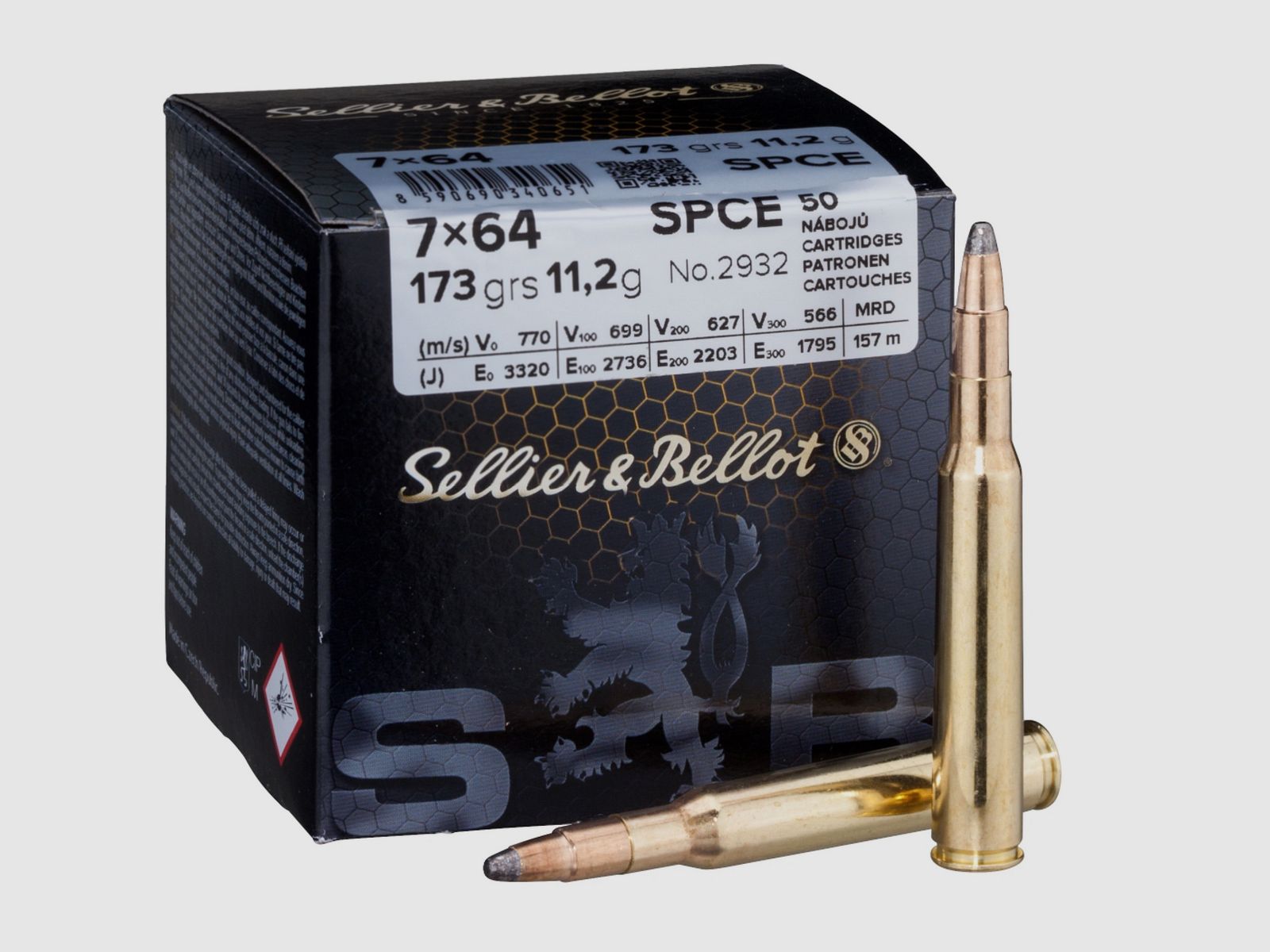 Sellier & Bellot 155484 7x64 partial jacket SPCE 11.2g 173grs.