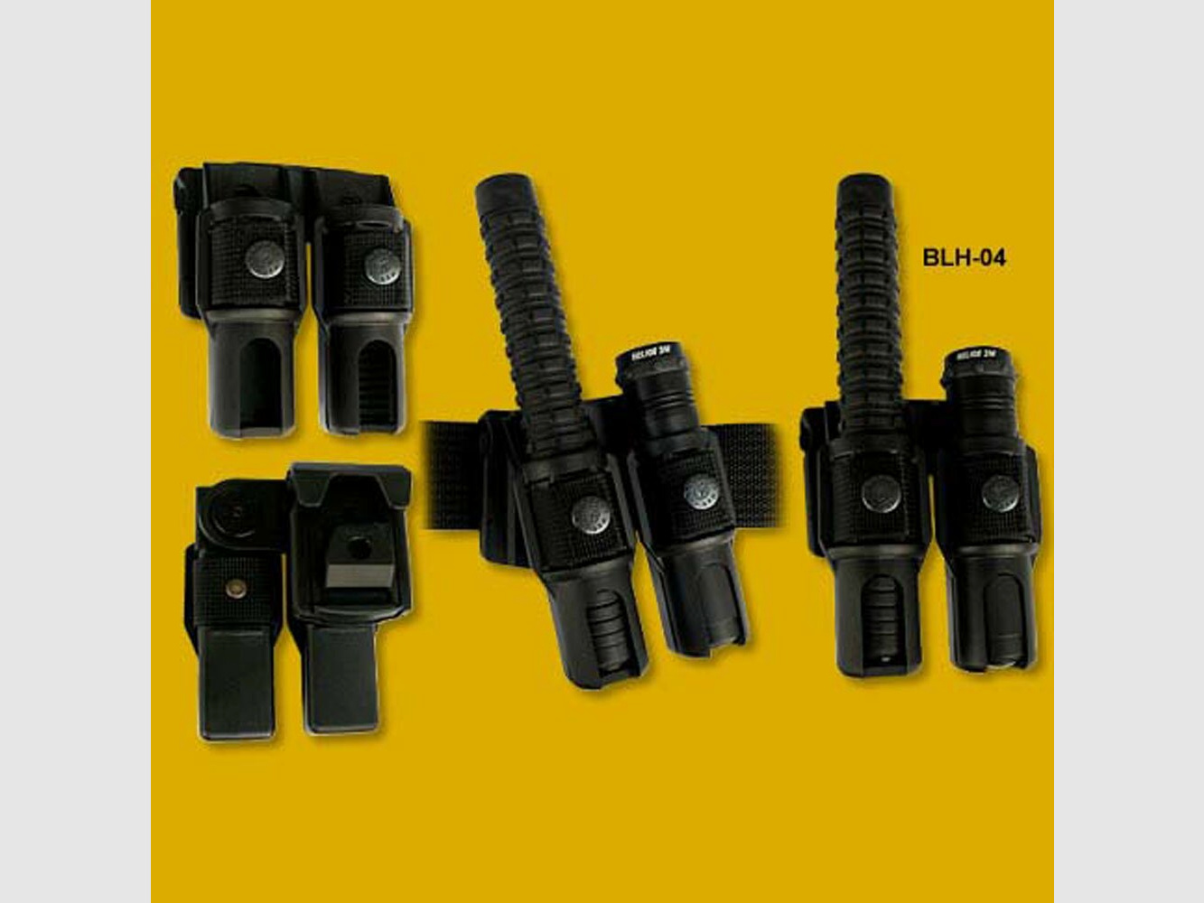 Doppeltes Kunststoffholster drehbar BLH-04 für Abwehrstock Taschenlampe