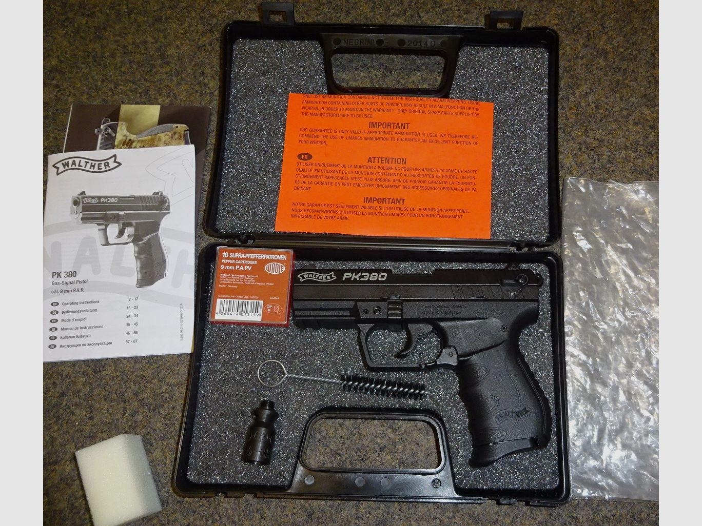 Gaspistool WALTHER "PK380" 9mmP.A.K. - Gloednieuw (Signaalpistool)