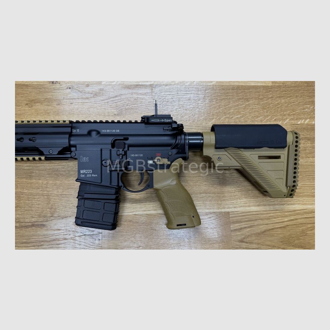 Heckler & Koch MR223 A3 Slim-Line 11" Lauf - halbautom. Büchse .223Rem MGBs Sondermodell black/RAL Edition inkl. Schalldämpfer B&T AG Print X RBS I Compact QDN 223 FDE - flow through - zivile Version HK416 / G95K / G38 G95A1 / G95KA1 / mit Upgrades