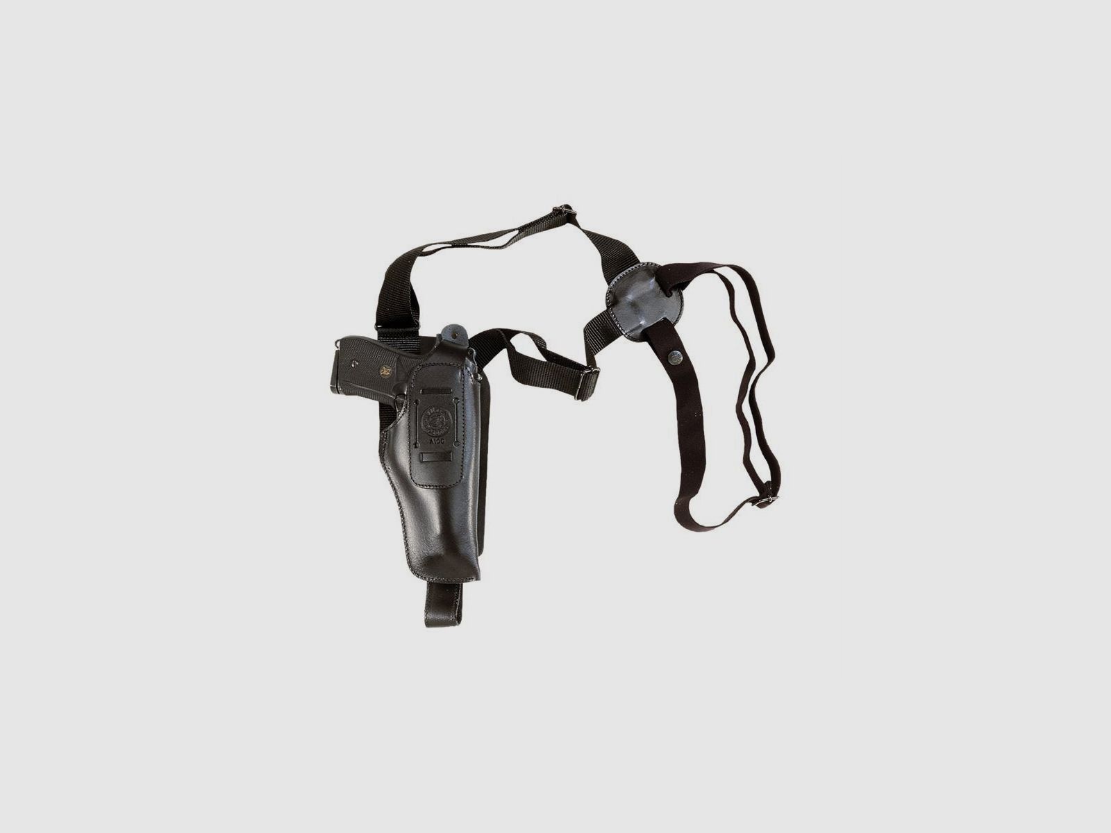 Vertikales Schulter- und Gürtelholster Beretta 92/98, Zoraki 918 Linkshänder Schwarz