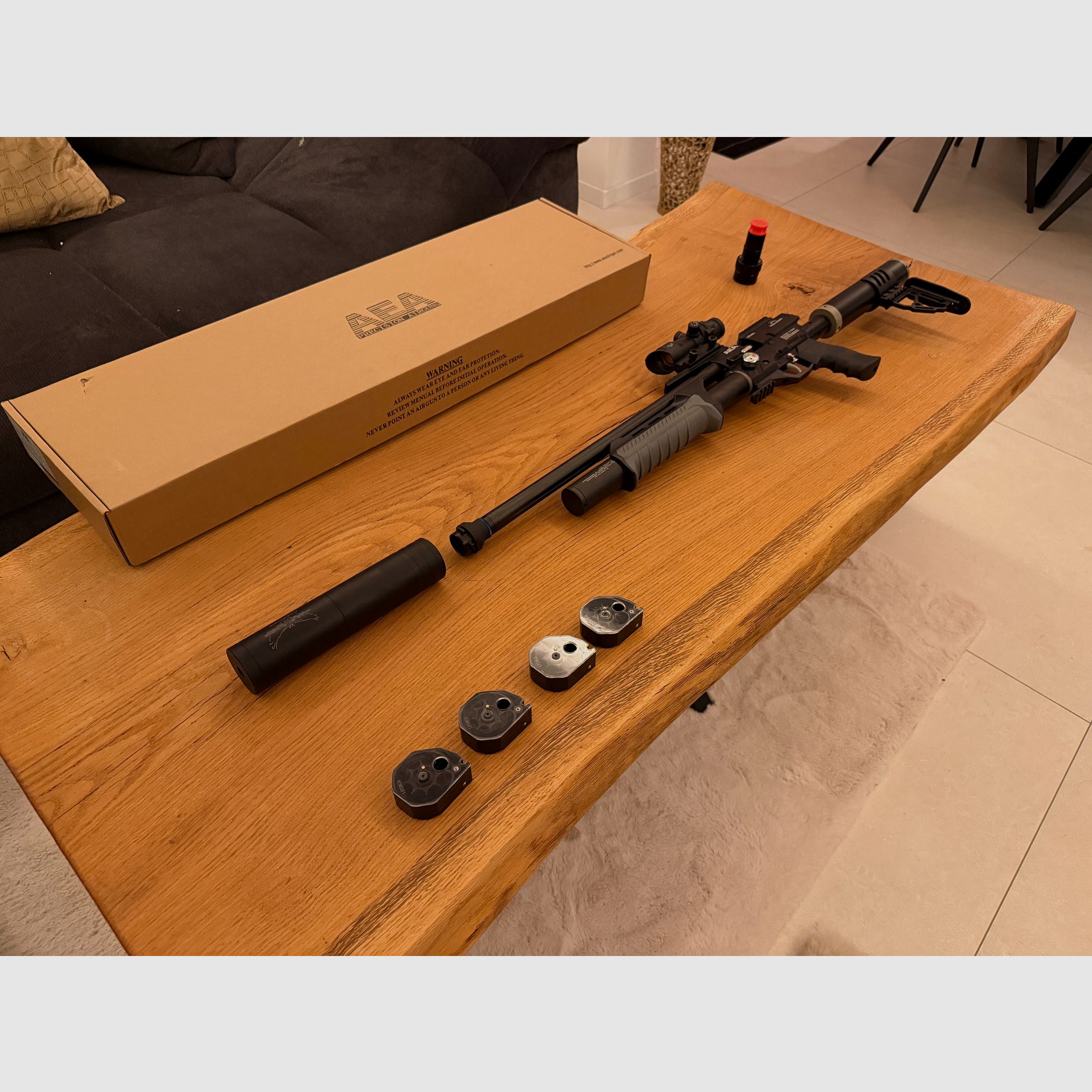 AEA Megalodon+ !! 1500 shots!! +JADS silencer + spring tensioner + lots of accessories