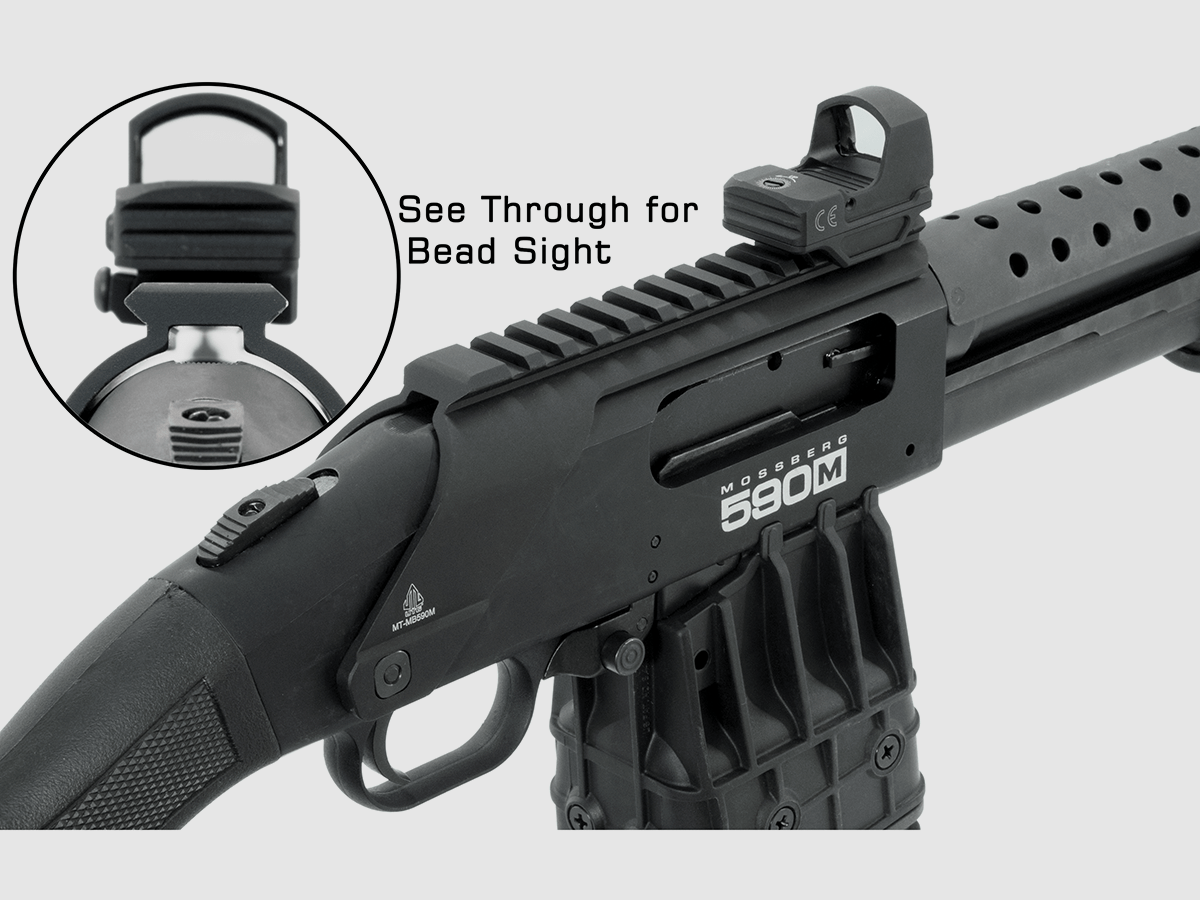 Montage picatinny pour mossberg 500 et maverick 88 cal 12/76 avec cartouchiere, image 3 sur 4