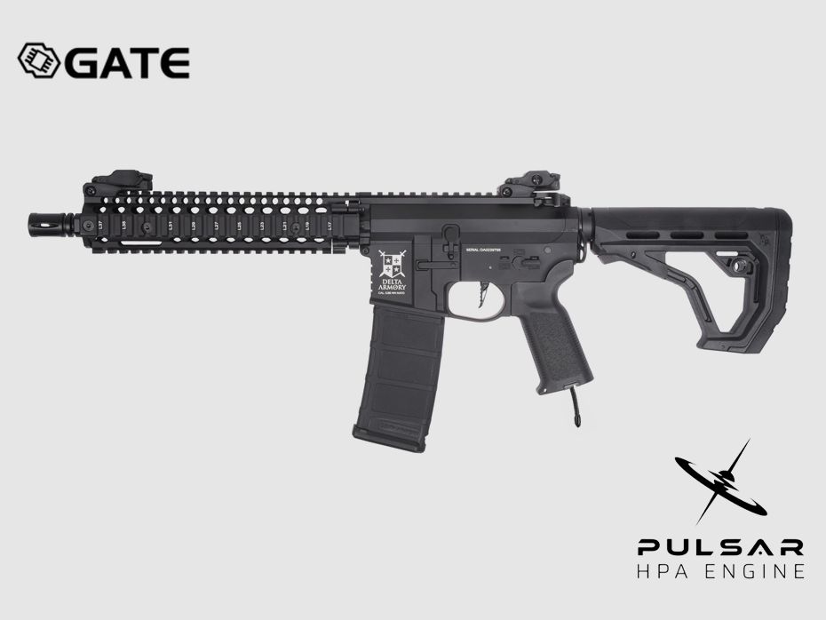 Delta Armory AR15 MK18 Alpha EAGLE GATE PULSAR HPA Airsoft Gewehr in Schwarz