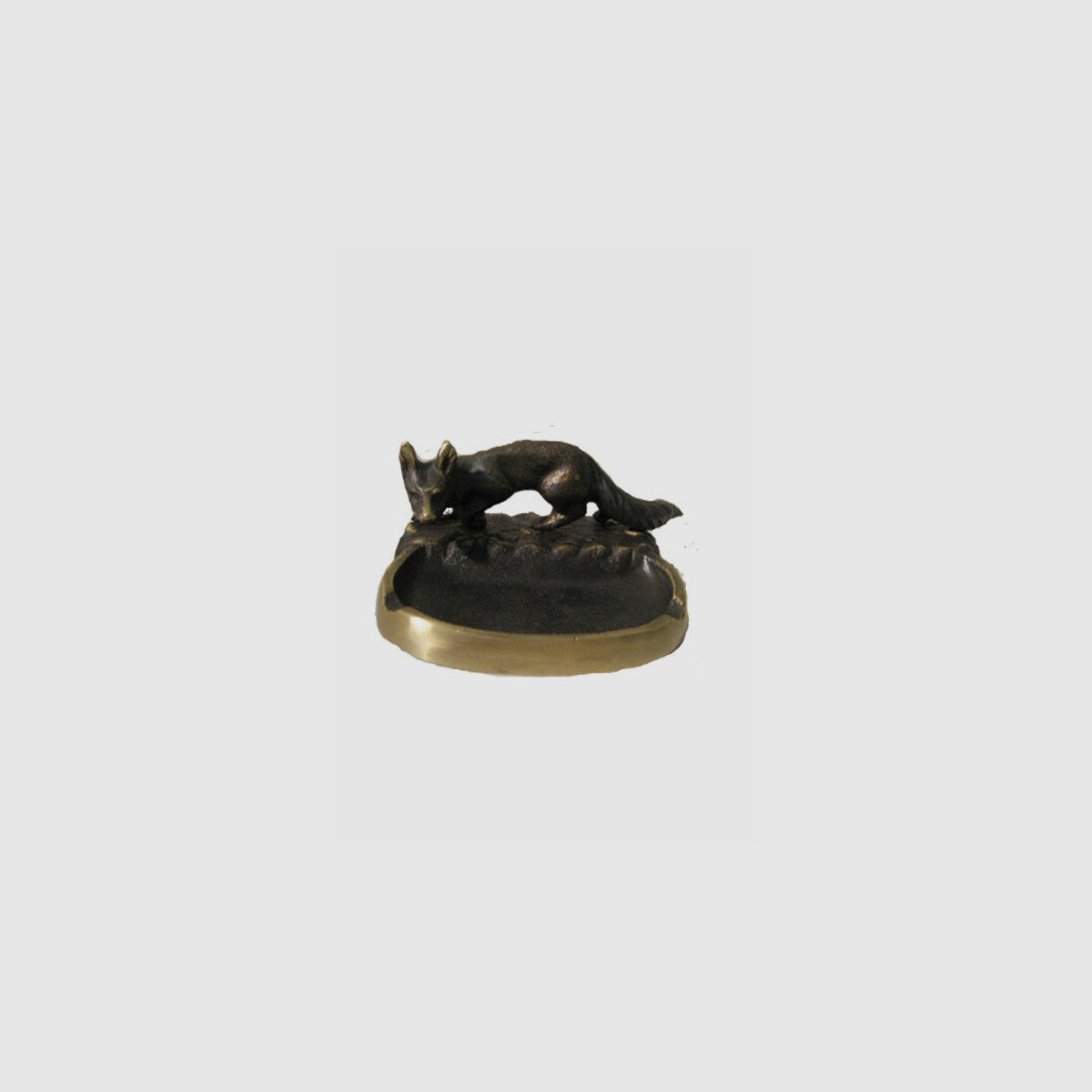 Lovergreen kleine Bronzestatue Motiv Fuchs Aschenbecher