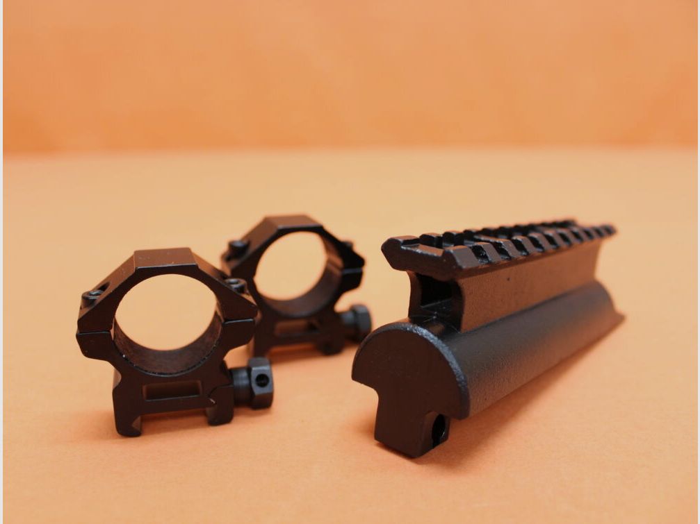 UTG - Leapers Simonov SKS M43: UTG (MNT-T642) Montura de perfil alto Gen3 See-Thru/ Montaje Picatinny con anillas de 1