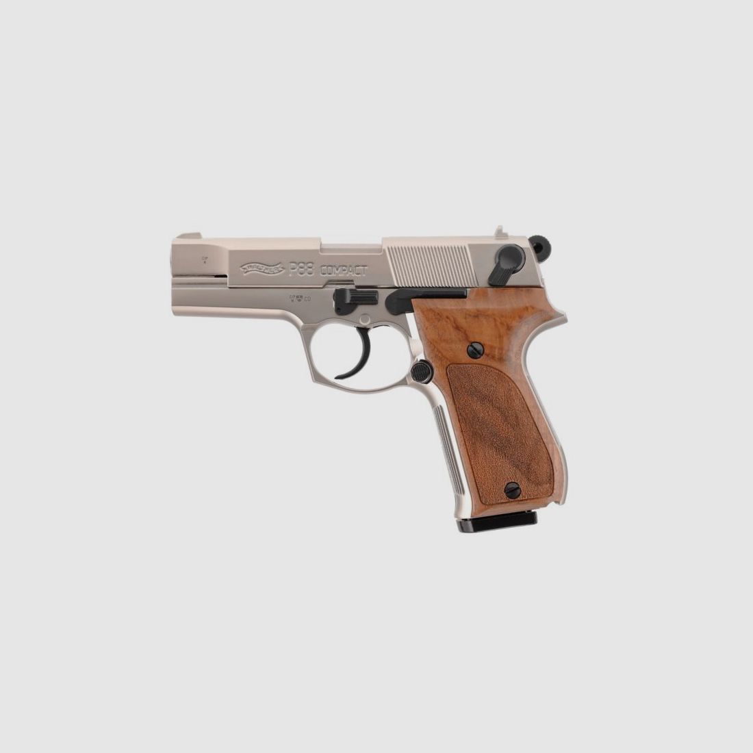 Walther Pistolet de Signal P88 Compact Nickel/Bois 9mm PAK, image 2 sur 14