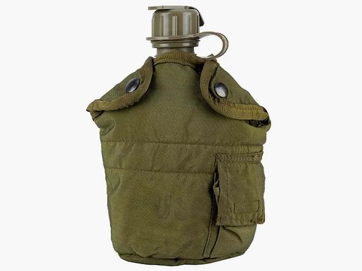 US Army US Feldflasche 1 qt. mit Bezug oliv gebraucht