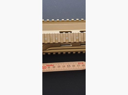 H&K Original Quadrail Handschutz RAL8000 sandfarben zur MR308 / HK417 Länge 12'9