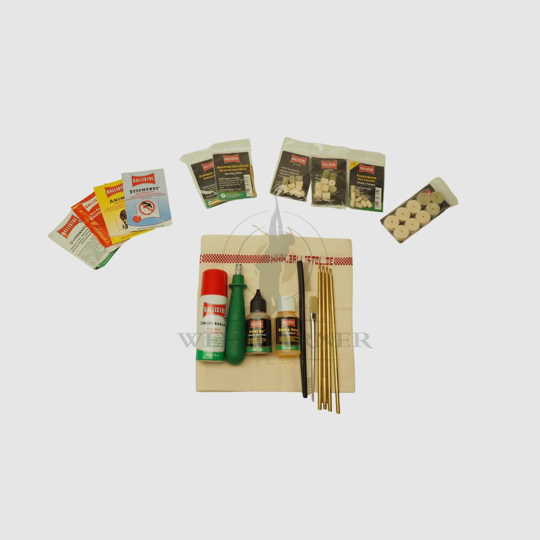 Waffen-Reinigungs-Set Olivegrün 52-teilig, Bild 2 von 3